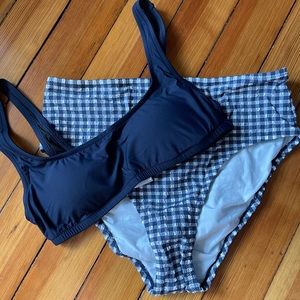 NWT Super cute J. Crew navy gingham bikini
